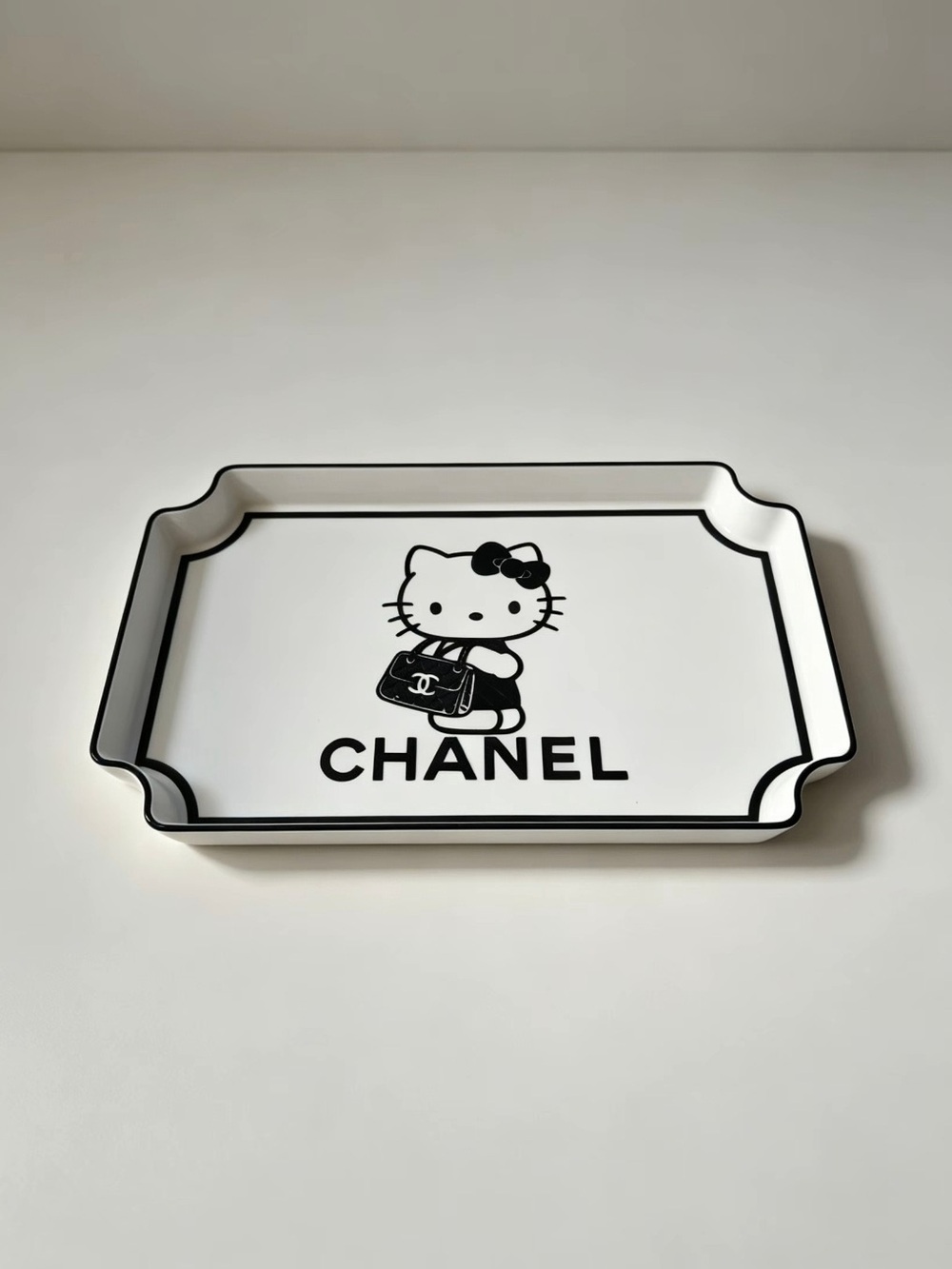 White and Black Hello Kitty Vanity Tray